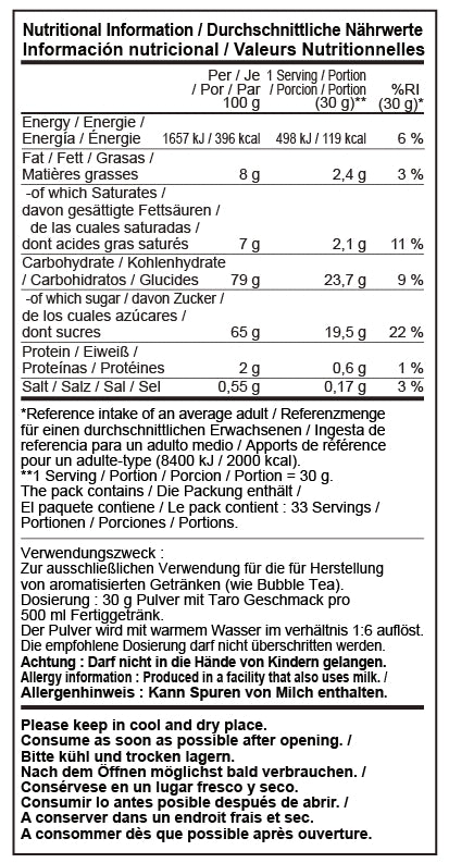 RETAIL SIZE - TARO POWDER | 500 G