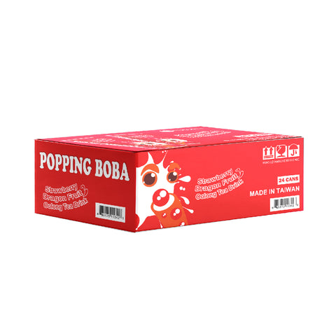 POPPING BOBA DRINK - STRAWBERRY DRAGON FRUIT OOLONG TEA 240MLx 24CANS