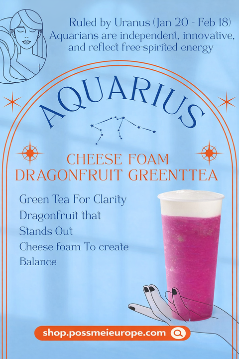 Aquarius Season Sips: Cheese Cream Dragonfruit Green Tea