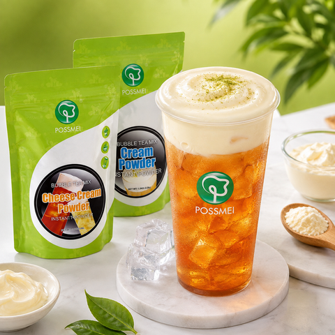 Bubble Tea Recipes:  Prepare Cheese Foam Using Possmei Powder