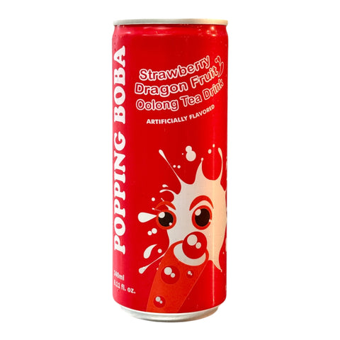 POPPING BOBA DRINK - STRAWBERRY DRAGON FRUIT OOLONG TEA 240MLx 24CANS