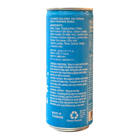 POPPING BOBA DRINK - LYCHEE OOLONG TEA  240ML x 24CANS