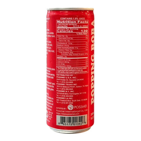 POPPING BOBA DRINK - STRAWBERRY DRAGON FRUIT OOLONG TEA 240MLx 24CANS