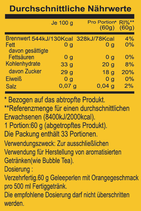 POPPING BOBA - ORANGE  | 3.2 KG