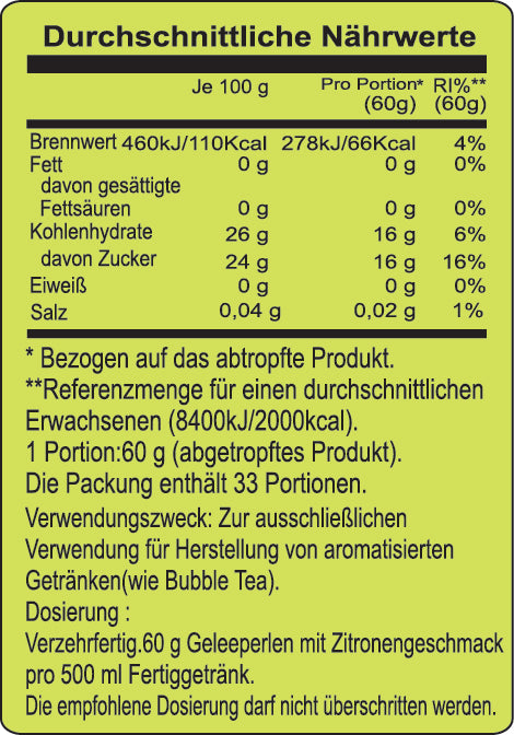 POPPING BOBA - LEMON  | 3.2 KG