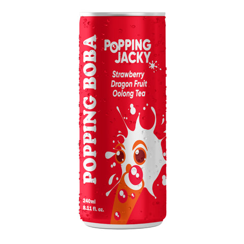 POPPING BOBA DRINK - STRAWBERRY DRAGON FRUIT OOLONG TEA 240MLx 24CANS